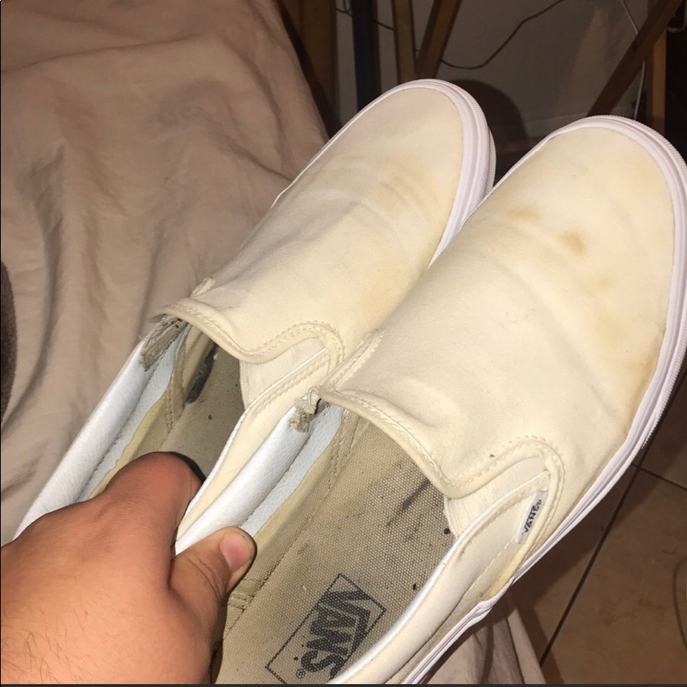 “white” slip on vans